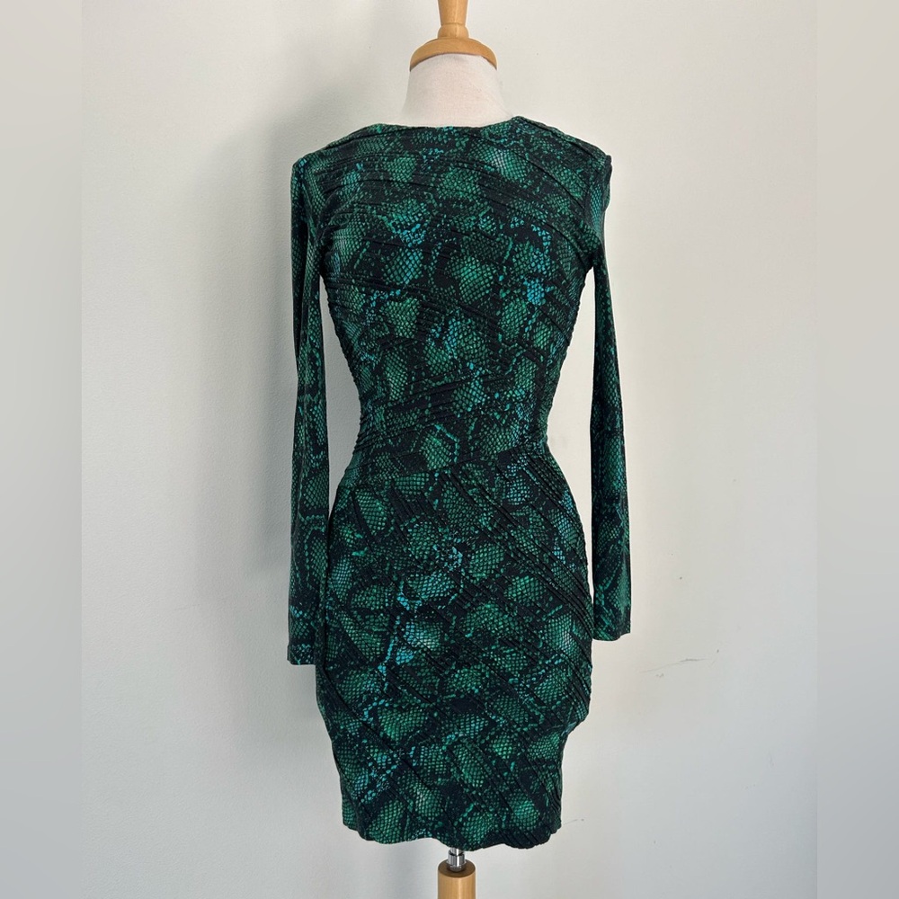 Torn by Ronny Kobo Snake print bodycon dress
